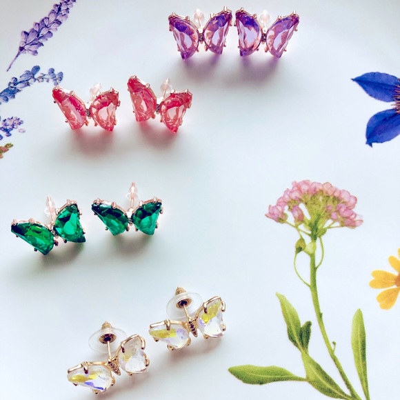 New Crystal Butterfly earrings - Picture 7 of 7